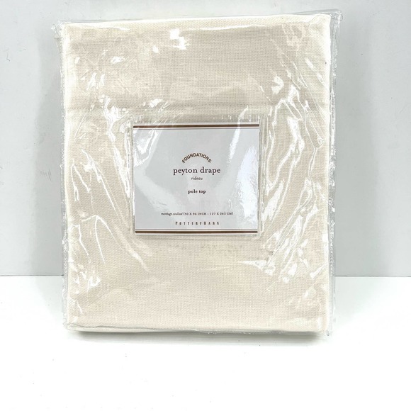 Pottery Barn linen blend Peyton Drape pole top curtain 50x90 - Picture 1 of 4